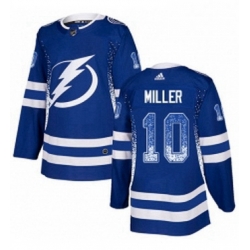 Mens Adidas Tampa Bay Lightning 10 JT Miller Authentic Blue Drift Fashion NHL Jersey 