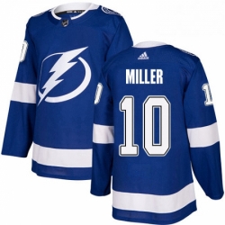 Mens Adidas Tampa Bay Lightning 10 JT Miller Authentic Royal Blue Home NHL Jerse