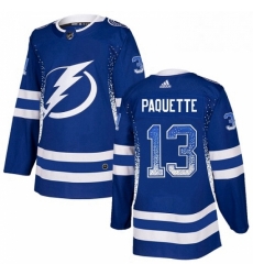 Mens Adidas Tampa Bay Lightning 13 Cedric Paquette Authentic Blue Drift Fashion NHL Jersey 