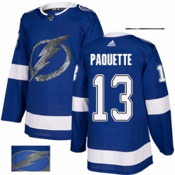 Men's Adidas Tampa Bay Lightning #13 Cedric Paquette Authentic Royal Blue Fashion Gold NHL Jersey