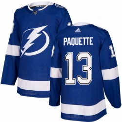 Mens Adidas Tampa Bay Lightning 13 Cedric Paquette Authentic Royal Blue Home NHL Jersey 
