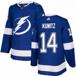 Mens Adidas Tampa Bay Lightning 14 Chris Kunitz Authentic Royal Blue Home NHL Jersey 