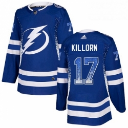 Mens Adidas Tampa Bay Lightning 17 Alex Killorn Authentic Blue Drift Fashion NHL Jersey 