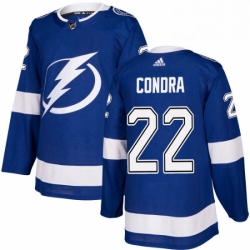 Mens Adidas Tampa Bay Lightning 22 Erik Condra Authentic Royal Blue Home NHL Jersey 