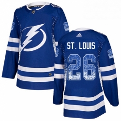 Mens Adidas Tampa Bay Lightning 26 Martin St Louis Authentic Blue Drift Fashion NHL Jersey 