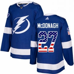 Mens Adidas Tampa Bay Lightning 27 Ryan McDonagh Authentic Blue USA Flag Fashion NHL Jerse