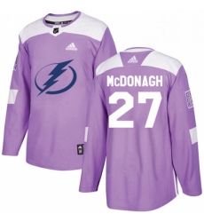 Mens Adidas Tampa Bay Lightning 27 Ryan McDonagh Authentic Purple Fights Cancer Practice NHL Jerse