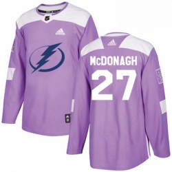 Mens Adidas Tampa Bay Lightning 27 Ryan McDonagh Authentic Purple Fights Cancer Practice NHL Jerse