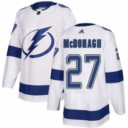 Mens Adidas Tampa Bay Lightning 27 Ryan McDonagh Authentic White Away NHL Jersey 