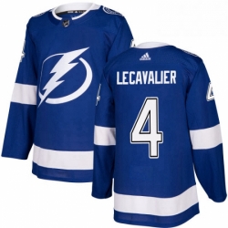 Mens Adidas Tampa Bay Lightning 4 Vincent Lecavalier Authentic Royal Blue Home NHL Jersey 
