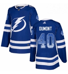 Mens Adidas Tampa Bay Lightning 40 Gabriel Dumont Authentic Blue Drift Fashion NHL Jersey 