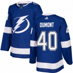 Mens Adidas Tampa Bay Lightning 40 Gabriel Dumont Authentic Royal Blue Home NHL Jersey 