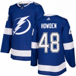 Mens Adidas Tampa Bay Lightning 48 Brett Howden Authentic Royal Blue Home NHL Jersey 