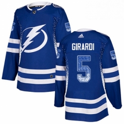 Mens Adidas Tampa Bay Lightning 5 Dan Girardi Authentic Blue Drift Fashion NHL Jersey 