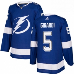 Mens Adidas Tampa Bay Lightning 5 Dan Girardi Authentic Royal Blue Home NHL Jersey 