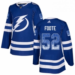 Mens Adidas Tampa Bay Lightning 52 Callan Foote Authentic Blue Drift Fashion NHL Jersey 