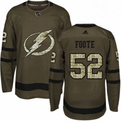 Mens Adidas Tampa Bay Lightning 52 Callan Foote Authentic Green Salute to Service NHL Jersey 