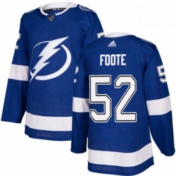 Mens Adidas Tampa Bay Lightning 52 Callan Foote Authentic Royal Blue Home NHL Jersey 