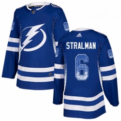 Mens Adidas Tampa Bay Lightning 6 Anton Stralman Authentic Blue Drift Fashion NHL Jersey 