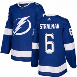 Mens Adidas Tampa Bay Lightning 6 Anton Stralman Premier Royal Blue Home NHL Jersey 