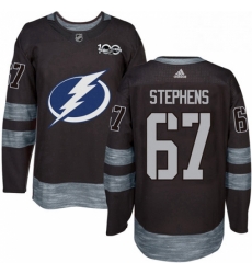 Mens Adidas Tampa Bay Lightning 67 Mitchell Stephens Authentic Black 1917 2017 100th Anniversary NHL Jersey 