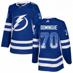 Mens Adidas Tampa Bay Lightning 70 Louis Domingue Authentic Blue Drift Fashion NHL Jersey 