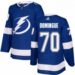 Mens Adidas Tampa Bay Lightning 70 Louis Domingue Authentic Royal Blue Home NHL Jerse