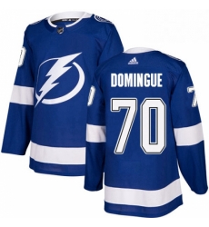 Mens Adidas Tampa Bay Lightning 70 Louis Domingue Authentic Royal Blue Home NHL Jersey 