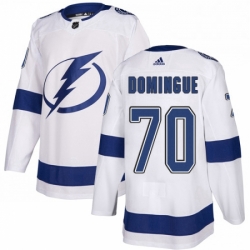 Mens Adidas Tampa Bay Lightning 70 Louis Domingue Authentic White Away NHL Jersey 