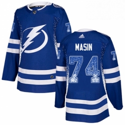 Mens Adidas Tampa Bay Lightning 74 Dominik Masin Authentic Blue Drift Fashion NHL Jersey 