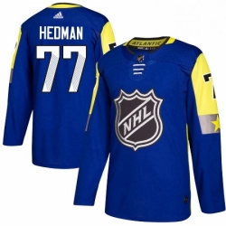 Mens Adidas Tampa Bay Lightning 77 Victor Hedman Authentic Royal Blue 2018 All Star Atlantic Division NHL Jersey 