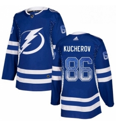 Mens Adidas Tampa Bay Lightning 86 Nikita Kucherov Authentic Blue Drift Fashion NHL Jersey 