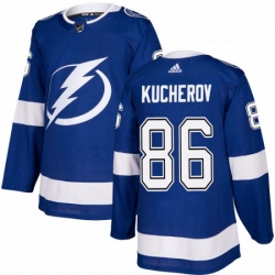 Mens Adidas Tampa Bay Lightning 86 Nikita Kucherov Authentic Royal Blue Home NHL Jersey 