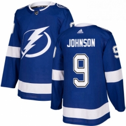 Mens Adidas Tampa Bay Lightning 9 Tyler Johnson Authentic Royal Blue Home NHL Jersey 