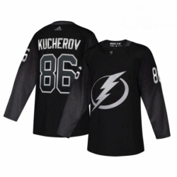 Mens Tampa Bay Lightning 86 Nikita Kucherov adidas Alternate Authentic Player Jersey Black 
