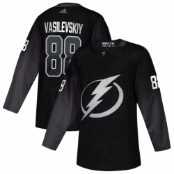 Mens Tampa Bay Lightning 88 Andrei Vasilevskiy adidas Alternate Authentic Player Jersey Black 