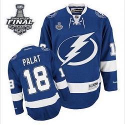 Tampa Bay Lightning #18 Ondrej Palat Blue 2015 Stanley Cup Stitched NHL Jersey