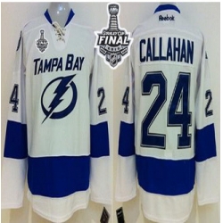 Tampa Bay Lightning #24 Ryan Callahan White 2015 Stanley Cup Stitched NHL Jersey