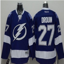 Tampa Bay Lightning #27 Jonathan Drouin Blue Home Stitched NHL Jersey