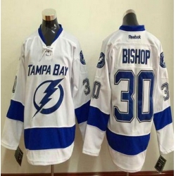Tampa Bay Lightning #30 Ben Bishop White Stitched NHL Jersey