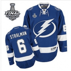 Tampa Bay Lightning #6 Anton Stralman Blue 2015 Stanley Cup Stitched NHL Jersey