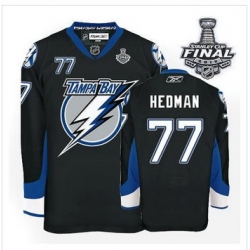 Tampa Bay Lightning #77 Victor Hedman Black 2015 Stanley Cup Stitched NHL Jersey