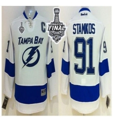 Tampa Bay Lightning #91 Steven Stamkos White 2015 Stanley Cup Stitched Youth NHL Jersey