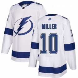 Youth Adidas Tampa Bay Lightning 10 JT Miller Authentic White Away NHL Jerse