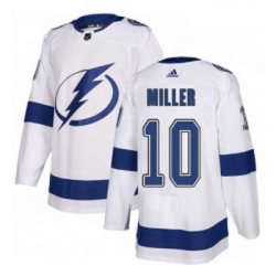 Youth Adidas Tampa Bay Lightning 10 JT Miller Authentic White Away NHL Jersey 