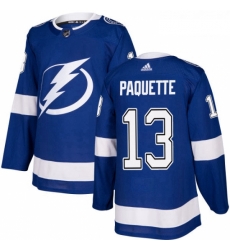 Youth Adidas Tampa Bay Lightning 13 Cedric Paquette Authentic Royal Blue Home NHL Jersey 