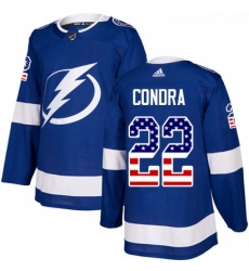 Youth Adidas Tampa Bay Lightning 22 Erik Condra Authentic Blue USA Flag Fashion NHL Jersey 