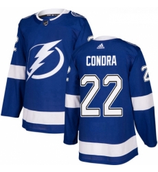 Youth Adidas Tampa Bay Lightning 22 Erik Condra Authentic Royal Blue Home NHL Jersey 