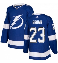 Youth Adidas Tampa Bay Lightning 23 JT Brown Authentic Royal Blue Home NHL Jersey 