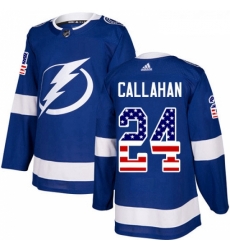 Youth Adidas Tampa Bay Lightning 24 Ryan Callahan Authentic Blue USA Flag Fashion NHL Jersey 